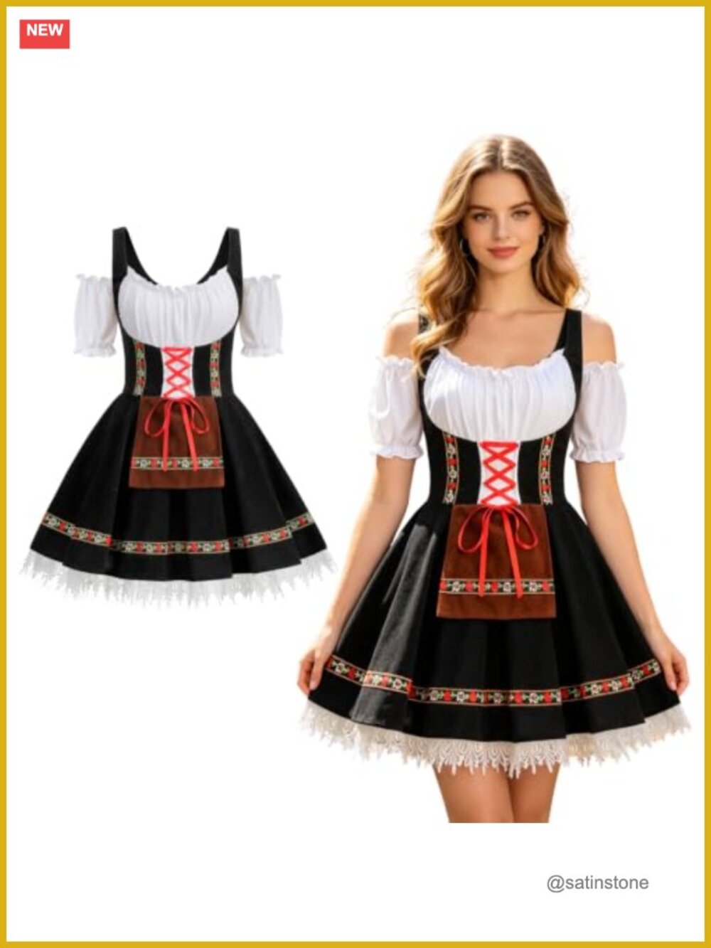 Oktoberfest Bavarian Dirndl Costume Dress for Halloween